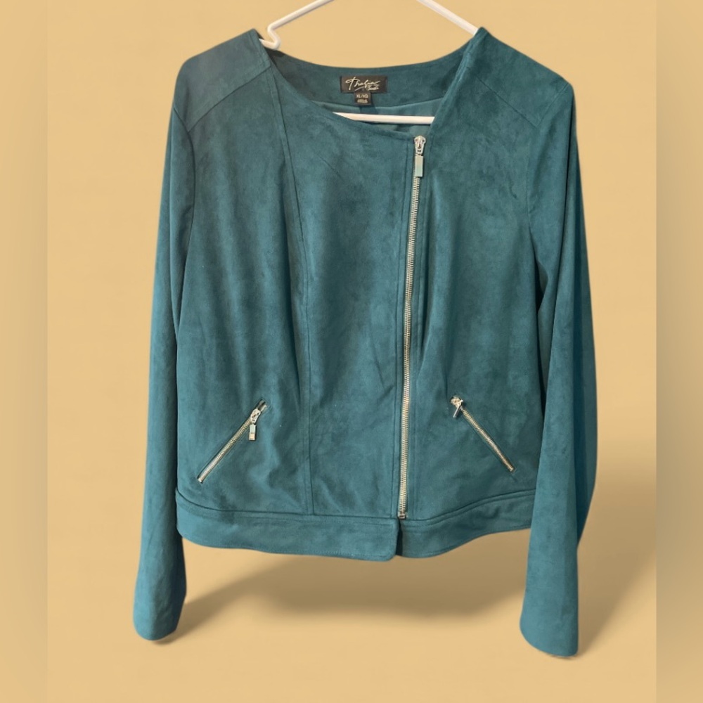 🌷✨Thalia Sodi Teal Leather Jacket - Picture 5 of 13